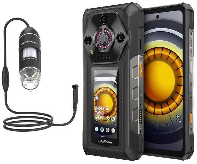 Main image of Ulefone Armor 30 Pro 5G Dual Screen Rugged Phone, 32GB+512GB, 6.95" FHD 120Hz + 3.4" Screen, 12800mAh 66W, 50MP+50MP+64MP+32MP, Infinite Halo, 118dB Speaker Android 14 + uSmart C01 Electron Microscope