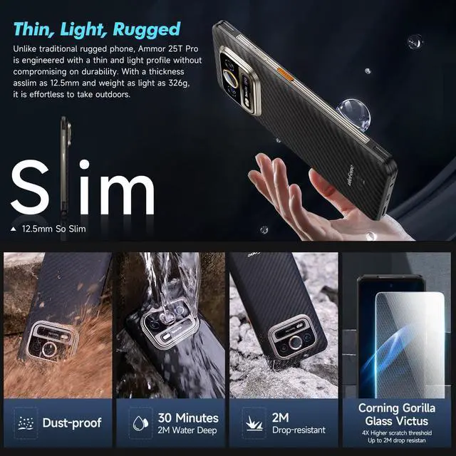 Alt view image 4 of 7 - Ulefone Rugged Smartphone, Armor 25T Thermal Imaging Camera, Android 14 12GB + 256GB Helio G99 Octa-Core, 50MP + 64MP Night Vision, 33W/6500mAh 6.78 Inch 120Hz, IP68 Dual SIM 4G +CASE