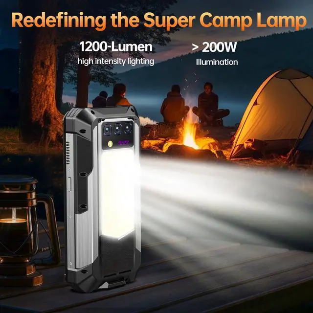 Alt view image 5 of 7 - OUKITEL WP100 Titan Rugged Smartphone 5G - 33000mAh Rugged Phone with Projector, 48GB+512GB Unlocked Android 14 Cell Phones with 1200 Lumens Camping Light, 6.8'' FHD+120Hz Smartphone, 200MP, T-Mobile