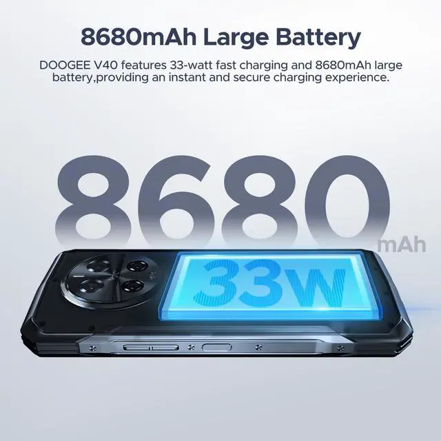 Alt view image 5 of 7 - DOOGEE V40 Rugged Smartphone 5G Unlocked,512GB+32GB Rugged Phone,4nm D7300,6.78" FHD+120Hz Rugged Cell Phone,108MP+AI Camera,8680mAh Battery 33W,NFC/5G Dual SIM/WiFi 6E/Face/Fingerprint ID