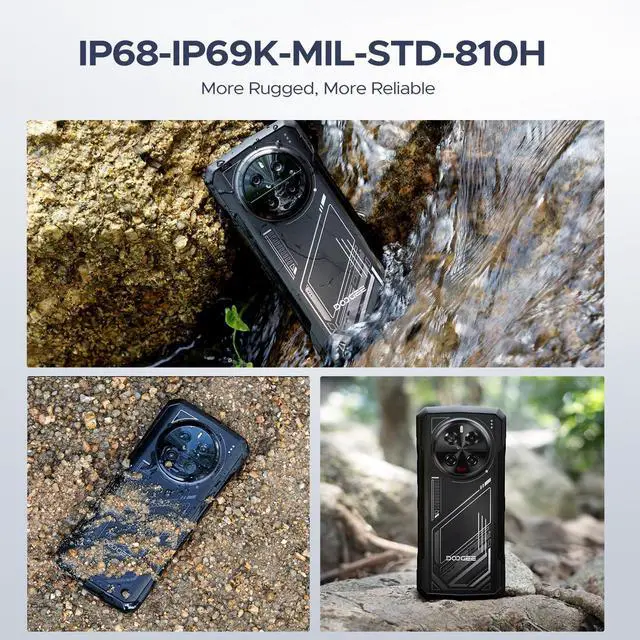 Alt view image 6 of 7 - DOOGEE V40 Rugged Smartphone 5G Unlocked,512GB+32GB Rugged Phone,4nm D7300,6.78" FHD+120Hz Rugged Cell Phone,108MP+AI Camera,8680mAh Battery 33W,NFC/5G Dual SIM/WiFi 6E/Face/Fingerprint ID
