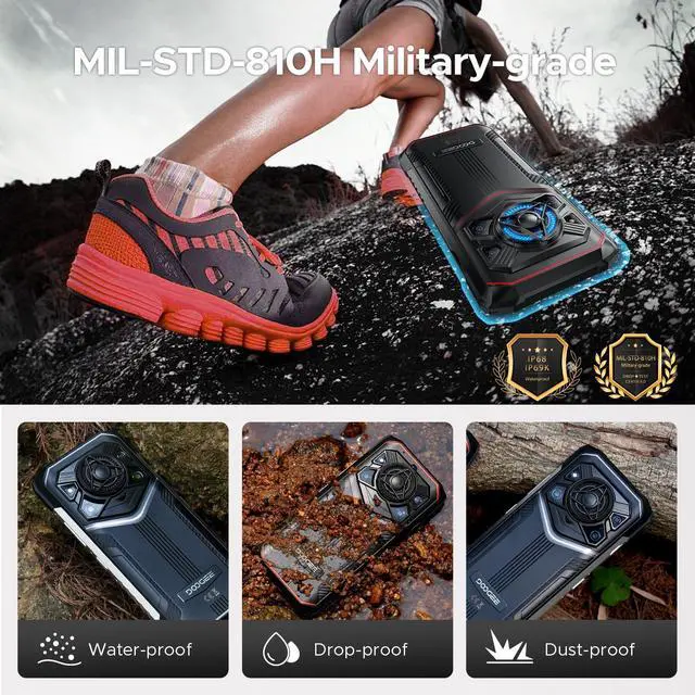 Alt view image 7 of 7 - DOOGEE Blade 20 Play 5G Rugged Phone,Dimensity 7050 Octa Core,32GB+256GB,Android 15 10300mAh Rugged Smartphone with 125dB Speakers,6.6" HD + LED Light Effect,50MP+20MP+16MP,Face ID/NFC/WIFI6/OTG