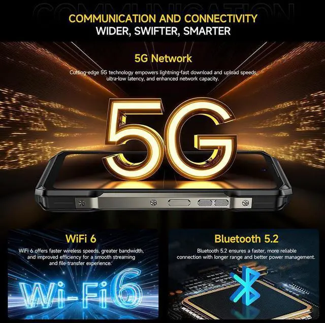 Alt view image 3 of 7 - Ulefone Armor 27T PRO 5G Rugged Smartphone Unlocked, Thermal Imaging Camera, Dimensity 6300 24GB+256GB Android 14 Cell Phone, 6.78" FHD+, 10600mAh Wireless Charge, Dual 4G, NFC GPS OTG + case