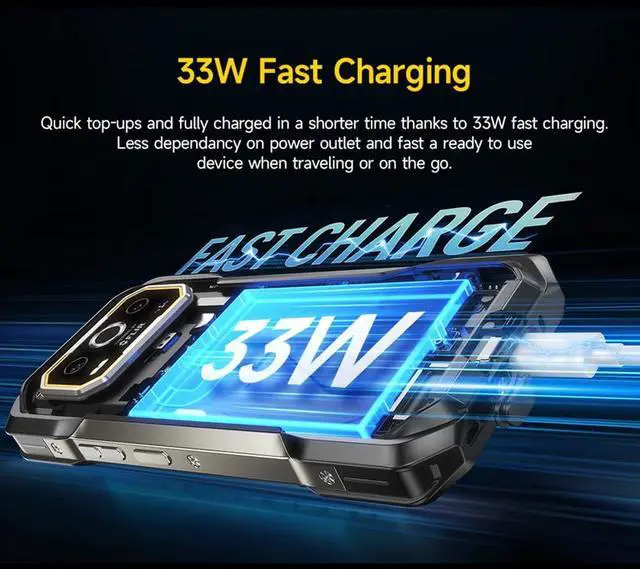 Alt view image 7 of 7 - Ulefone Armor 27T PRO 5G Rugged Smartphone Unlocked, Thermal Imaging Camera, Dimensity 6300 24GB+256GB Android 14 Cell Phone, 6.78" FHD+, 10600mAh Wireless Charge, Dual 4G, NFC GPS OTG + case