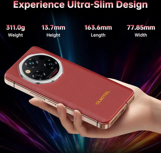 Alt view image 3 of 7 - OUKITEL WP210 Rugged Smartphone 5G - Android 15 Rugged Phone, 36GB+512GB Cellphones, 6.7" FHD+ AMOLED, MTK Dimensity 8200, 8800mAh Battery Smartphones, 108MP Camera, Fingerprint, NFC, WiFi 6, 2025
