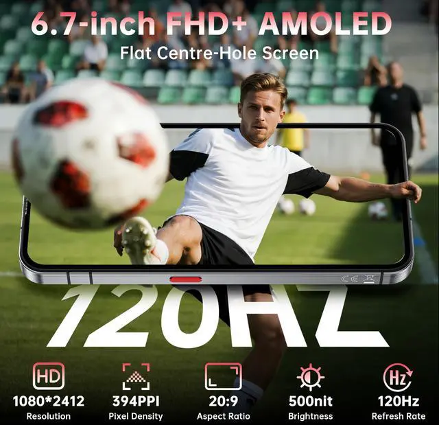 Alt view image 4 of 7 - OUKITEL WP210 Rugged Smartphone 5G - Android 15 Rugged Phone, 36GB+512GB Cellphones, 6.7" FHD+ AMOLED, MTK Dimensity 8200, 8800mAh Battery Smartphones, 108MP Camera, Fingerprint, NFC, WiFi 6, 2025