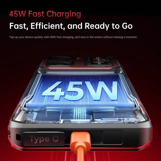 Alt view image 6 of 7 - Oukitel WP300 Modular Earbud Light Rugged Phone 16000mAh 36GB(12+24)GB+512GB 6.78" FHD 120Hz 108MP Cell phone