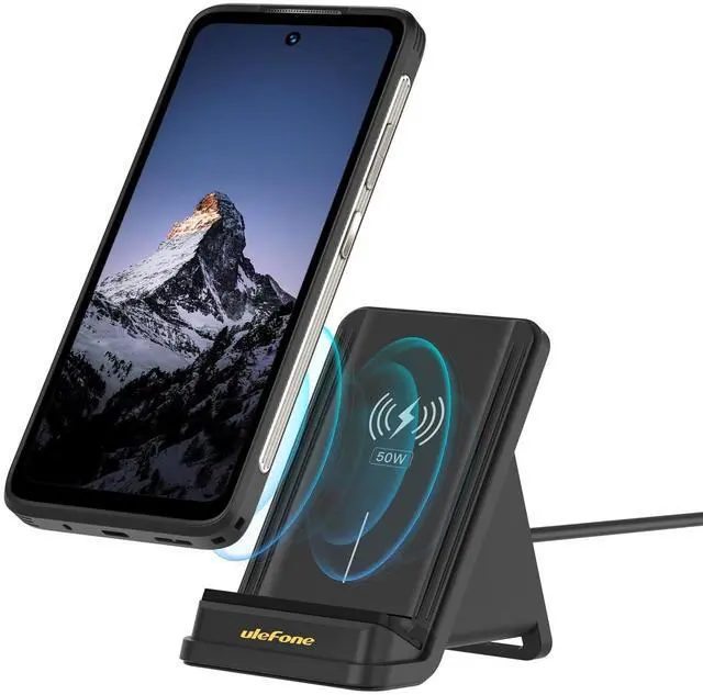 Main image of Ulefone WCS01 50W Wireless Charger, 50W Max Fast Wireless Charging Stand, Fast Charge Compatible with Ulefone Armor 23/25/27/28 Series(No AC Adapter)