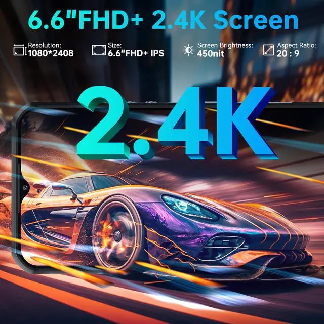 Alt view image 5 of 7 - OUKITEL WP35 Pro Rugged Smartphone 5G - 36GB+512GB Android 14 Rugged Phone, 11000mAh Large Battery, 6.6" FHD+ Corning Screen, Dual Sim Cell Phone, 64MP+32MP Camera, NFC/OTG/BT5.2/GPS, T-Mobile, Black