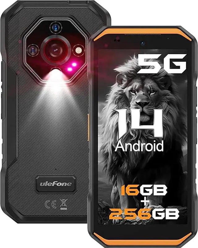 Main image of Ulefone Armor X32 Pro 5G Rugged Phone, MTK Dimensity 6300, 16+256GB, Android 14, Widevine L1, 64MP/25MP Night Vision, Dedicated Glare Flashlight, 5G WiFi Hotspot, 5.65 90Hz, 5500mAh, NFC/GPS Orange