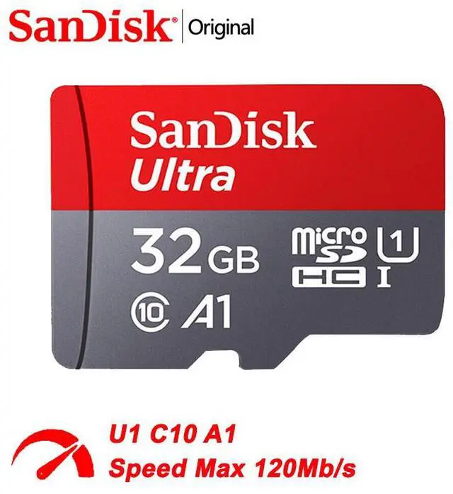 Alt view image 6 of 6 - SanDisk SDSQUA4-032G CVL 32GB 8pin microSDHC r120MB/s C10 U1 A1 UHS-I SanDisk Ultra microSDHC Memory Card Bulk