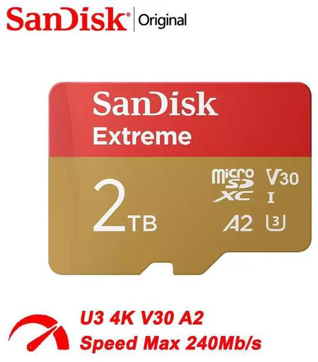 Alt view image 3 of 3 - Sandisk Micro SD Extreme 190MB/s Flash Memory Card 2TB