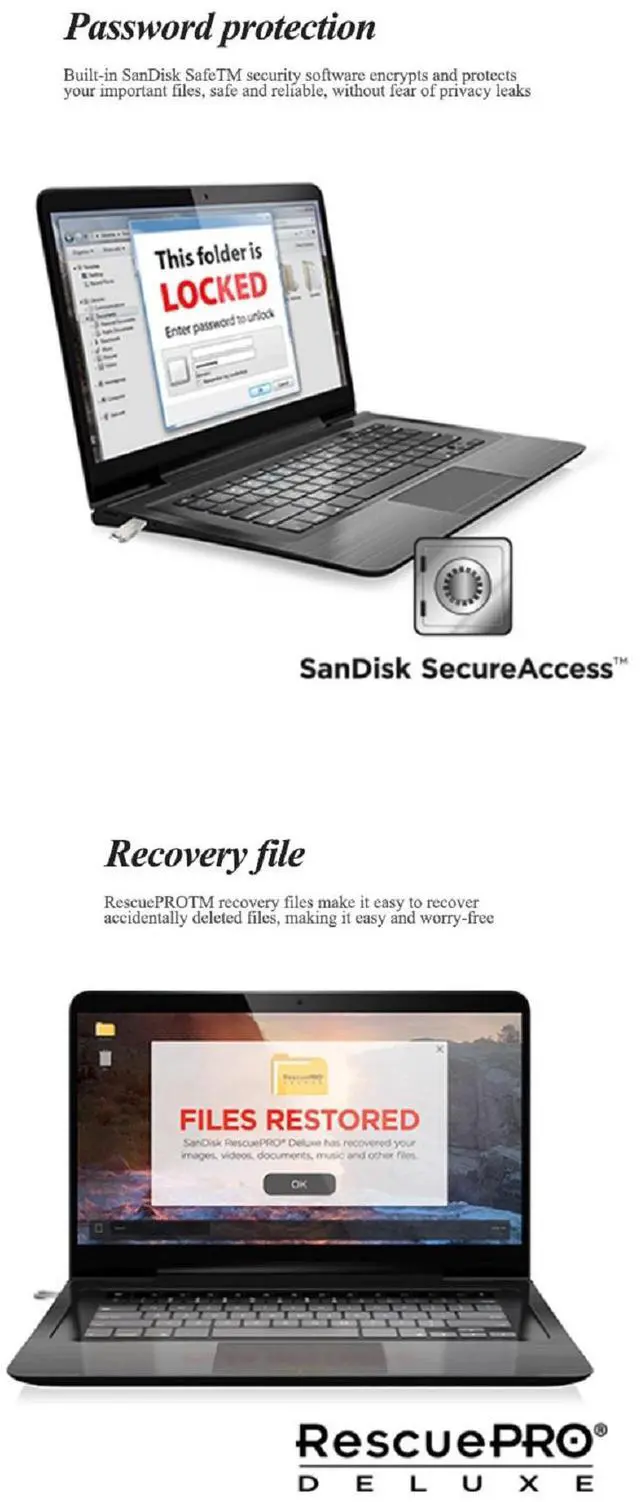 Alt view image 6 of 7 - SanDisk 128GB Ultra Luxe USB 3.2 Gen 1 Flash Drive, Speed Up to 400MB/s (SDCZ74-128G) 128GB