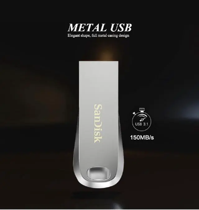 Alt view image 2 of 7 - SanDisk 64GB Ultra Luxe USB 3.2 Gen 1 Flash Drive, Speed Up to 300MB/s (SDCZ74-64GB-G46) 64GB