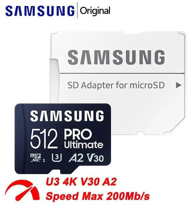 Main image of Samsung Micro SD PRO Ultimate 200MB/s + Adapter Flash Memory Card 256GB 512GB