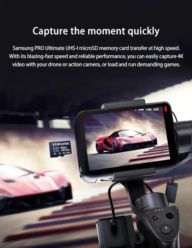 Alt view image 6 of 7 - Samsung Micro SD PRO Ultimate 200MB/s + Adapter Flash Memory Card 256GB 512GB