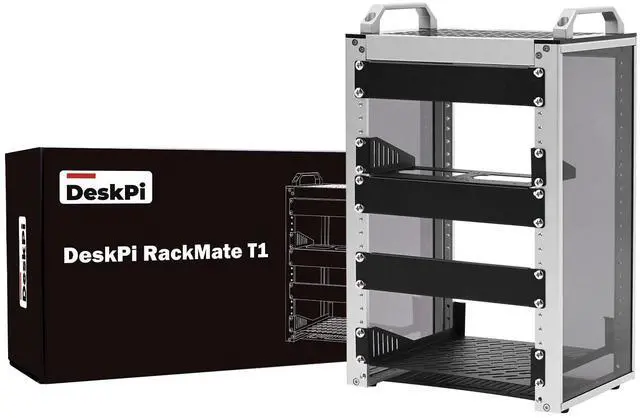 Alt view image 2 of 7 - 52Pi T1 Rackmount, DeskPi 10 Inch 8U Server Cabinet for Network, Servers, Audio, and Video Equipment