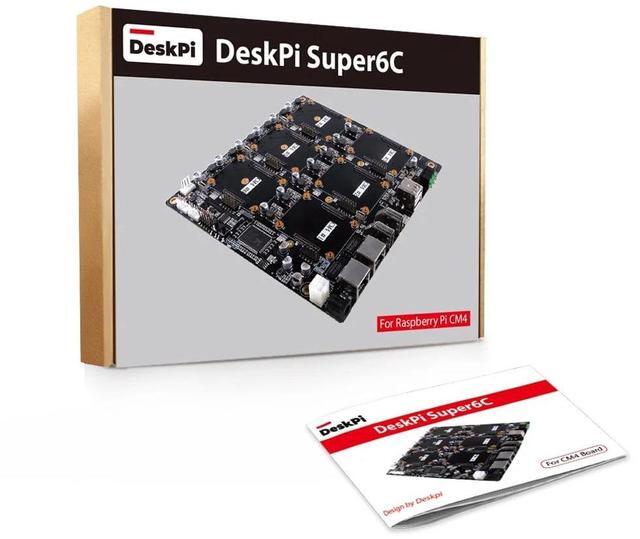 Alt view image 2 of 7 - 52Pi Super6C Mini PC for Raspberry Pi, DeskPi CM4/CM5 Cluster Mini-ITX Board 6 RPI CM4 Supported, Power Supply Included