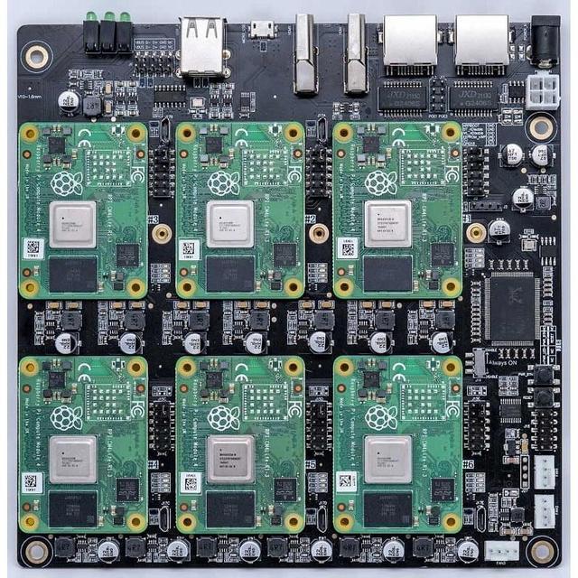 Alt view image 6 of 7 - 52Pi Super6C Mini PC for Raspberry Pi, DeskPi CM4/CM5 Cluster Mini-ITX Board 6 RPI CM4 Supported, Power Supply Included