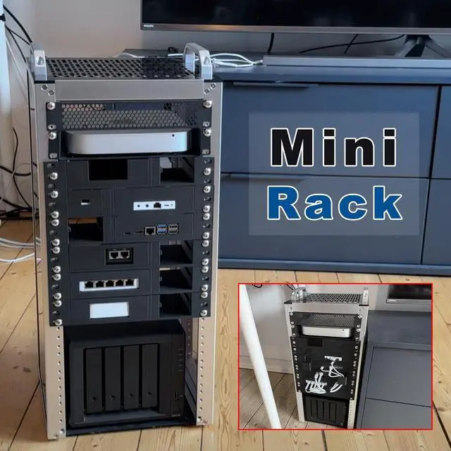 Alt view image 5 of 7 - 52Pi T2 Rackmount, DeskPi 10 Inch 12U Server Cabinet for Network, Servers, Audio, and Video Equipment