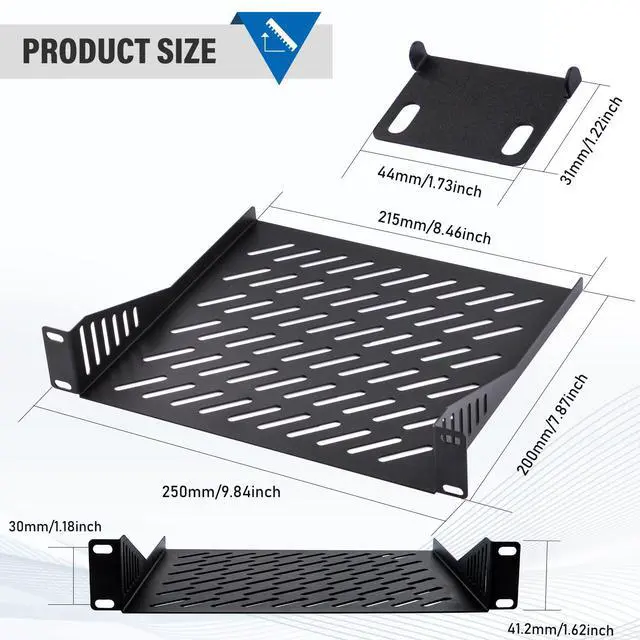 Alt view image 2 of 6 - 52Pi 1U Rack Shelf, 10 inch Rack Accessories for DeskPi Rackmate T0/T1 Server Cabinets