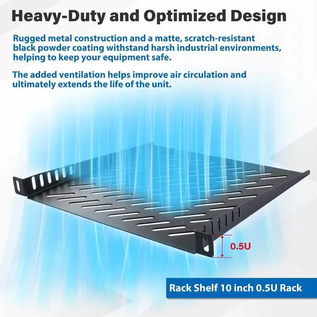 Alt view image 3 of 5 - 52Pi 0.5U Rack Shelf, 10 inch Rack Accessories for DeskPi Rackmate T1/T0 Server Cabinets