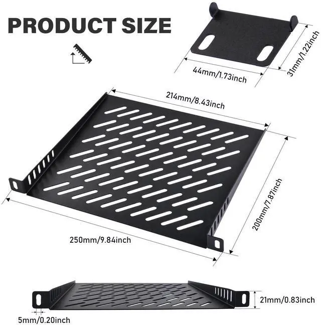 Alt view image 2 of 5 - 52Pi 0.5U Rack Shelf, 10 inch Rack Accessories for DeskPi Rackmate T1/T0 Server Cabinets