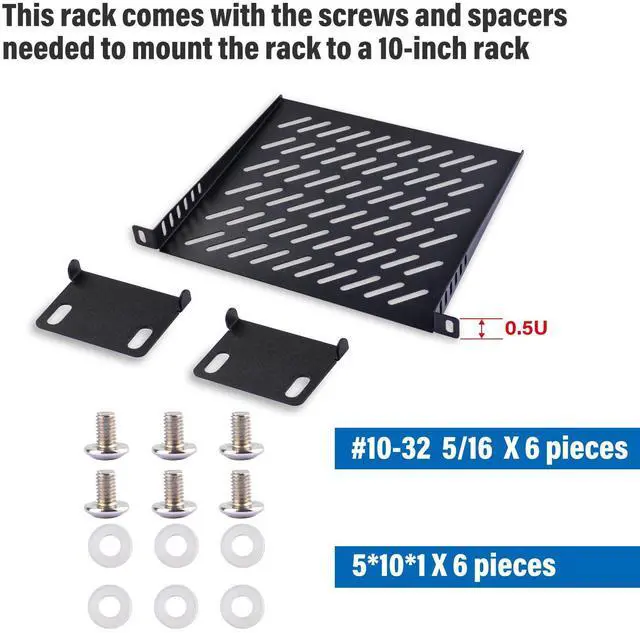 Alt view image 5 of 5 - 52Pi 0.5U Rack Shelf, 10 inch Rack Accessories for DeskPi Rackmate T1/T0 Server Cabinets