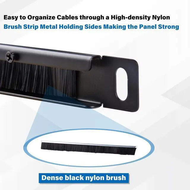 Alt view image 4 of 7 - 52Pi 0.5U Rack Cable Entry Panel with Brush Strip, 10 inch Rack Accessories for DeskPi Rackmate T0/T1/T2 Server Cabinets