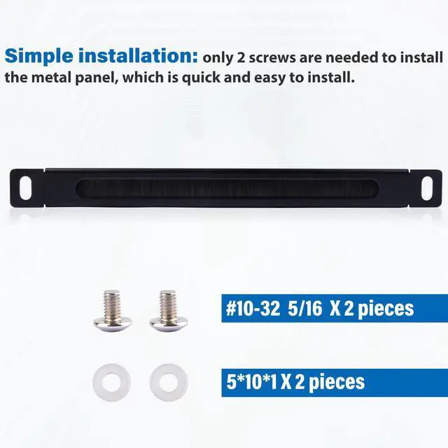 Alt view image 7 of 7 - 52Pi 0.5U Rack Cable Entry Panel with Brush Strip, 10 inch Rack Accessories for DeskPi Rackmate T0/T1/T2 Server Cabinets