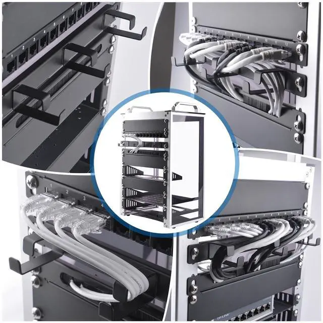Alt view image 6 of 7 - 52Pi 0.5U Rack Cable Management Panel-with 3 D-Rings, 10inch Rack Accessories for DeskPi Rackmate T0/T1/T2 Server Cabinets