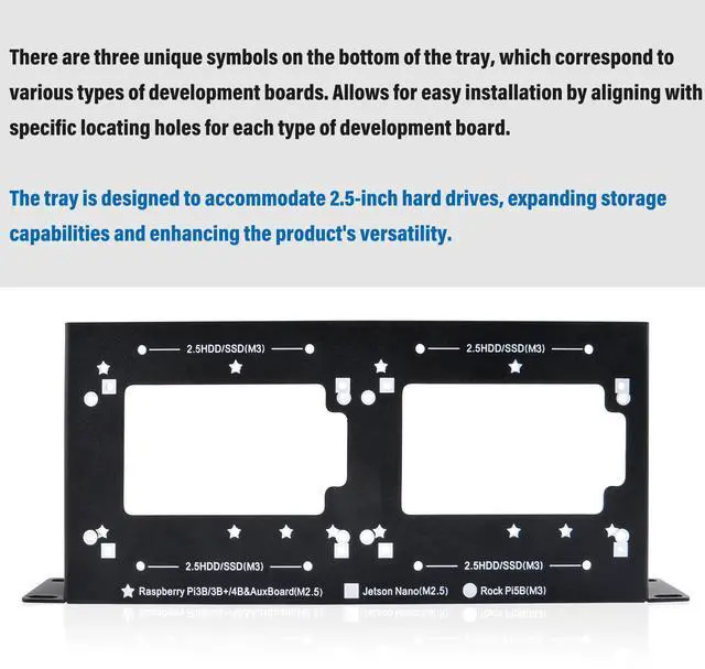 Alt view image 3 of 5 - 52Pi 1U SBC Shelf, 10 inch Rack Accessories for DeskPi Rackmate T0/T1/T2 Server Cabinets, Supports Raspberry Pi/Jetson Nano/RockPi 5B/Dev Board and 2.5 Inch HDD/SSD