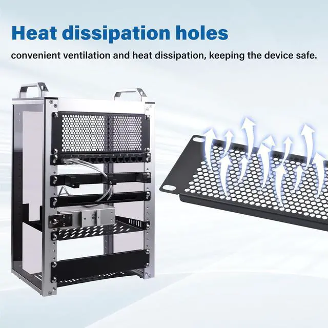 Alt view image 6 of 7 - 52Pi 2U Rack Venting Blank Panel, 10 inch Rack Accessories for DeskPi Rackmate T0/T1/T2 Server Cabinets