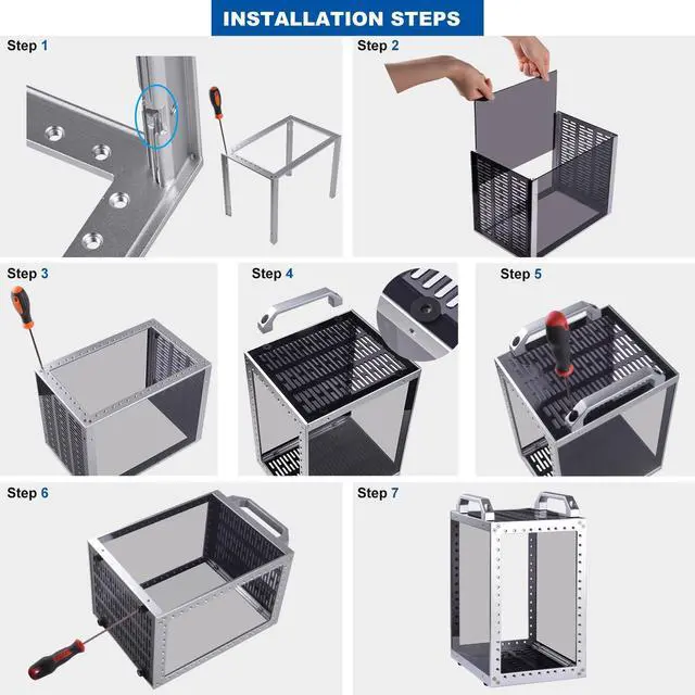 Alt view image 7 of 7 - 52Pi TT Rackmount, DeskPi Mini Server Cabinet for Network, Servers, Audio, and Video Equipment