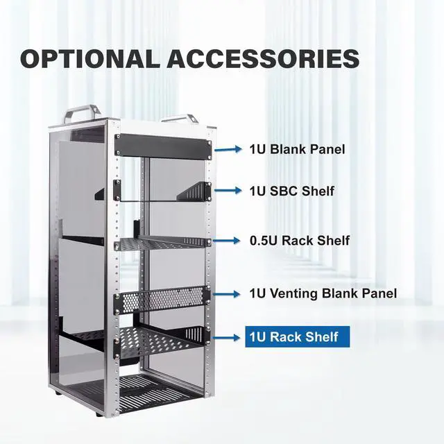 Alt view image 4 of 5 - 52Pi 1U Rack Shelf for 12U Network Cabinet, 10 inch RackMate Accessories Only for DeskPi Rackmate T2 Server Cabinets