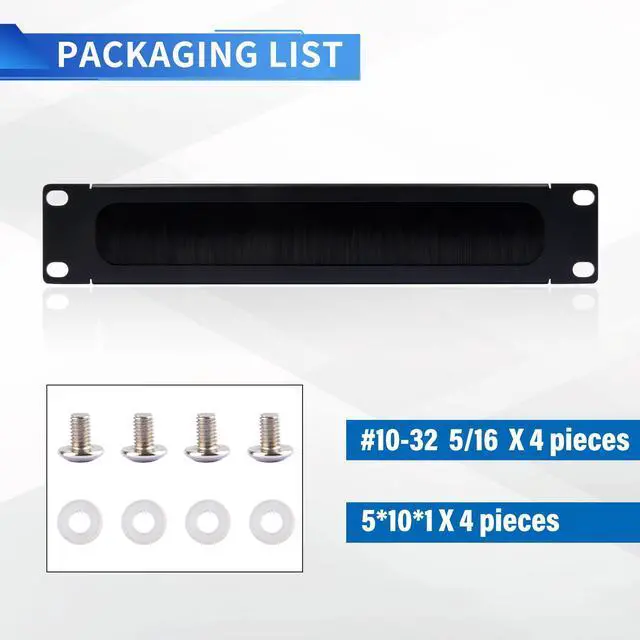 Alt view image 7 of 7 - 52Pi 1U Rack Cable Entry Panel with Brush Strip, 10 inch Rack Accessories for DeskPi RackMate T0/T1/T2 Server Cabinets