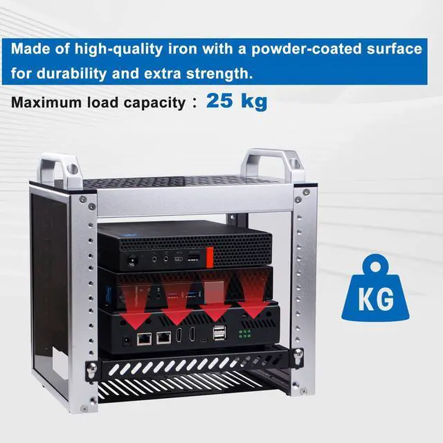 Alt view image 4 of 7 - 52Pi 0.5U High Duty Rack Shelf, 10 inch Rack Accessories for DeskPi RackMate T0/T1 Server Cabinets