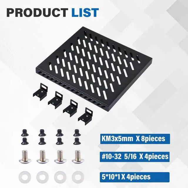 Alt view image 7 of 7 - 52Pi 0.5U High Duty Rack Shelf, 10 inch Rack Accessories for DeskPi RackMate T0/T1 Server Cabinets