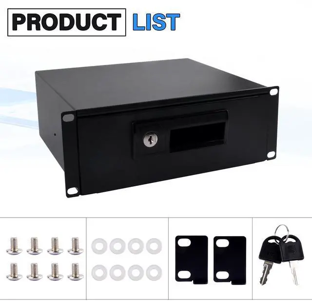 Alt view image 7 of 7 - 52Pi 2U Rackmount Lockable Drawer, 10 inch Server Cabinet Case for DeskPi RackMate T0/T1 Server Cabinets