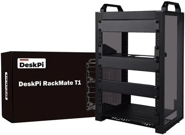 Main image of 52Pi 8U Server Cabinet, DeskPi Black 10 Inch T1 Rackmount for Network, Servers, Audio, and Video Equipment