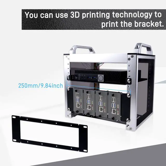 Alt view image 4 of 6 - 52Pi 2U Rack Mount For DIY Project, 10 inch Rack Accessories for DeskPi RackMate T0/T1/T2 Server Cabinets