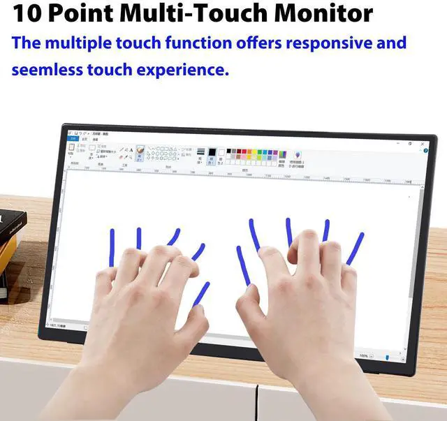 Alt view image 3 of 7 - 52Pi 18.5 Inch Capacitive Touch Screen 1920x1080 HDR Gaming Monitor 100-120Hz IPS Display, Supports Installation of Raspberry Pi 5/4B/3B/3B+
