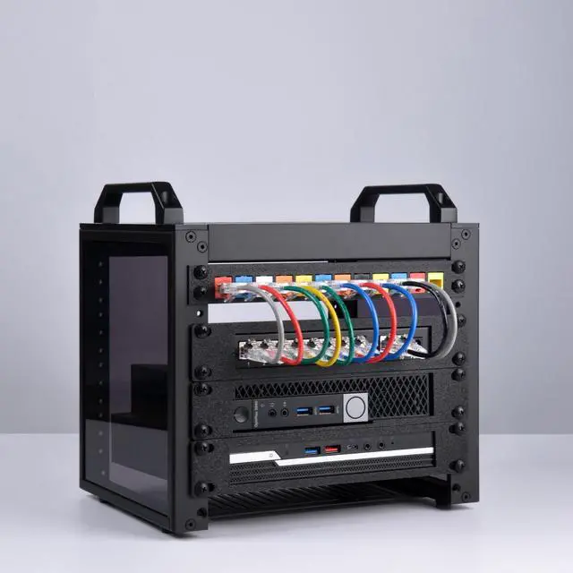 Alt view image 7 of 7 - 52Pi T0-Black Rackmount, DeskPi 10 Inch 4U Server Cabinet for Network, Servers, Audio, and Video Equipment