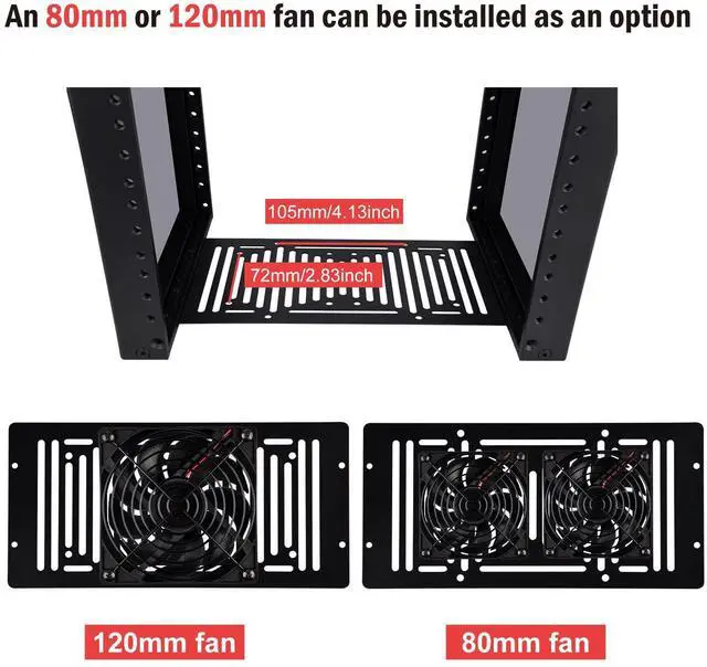 Alt view image 3 of 7 - 52Pi T0-Black Rackmount, DeskPi 10 Inch 4U Server Cabinet for Network, Servers, Audio, and Video Equipment