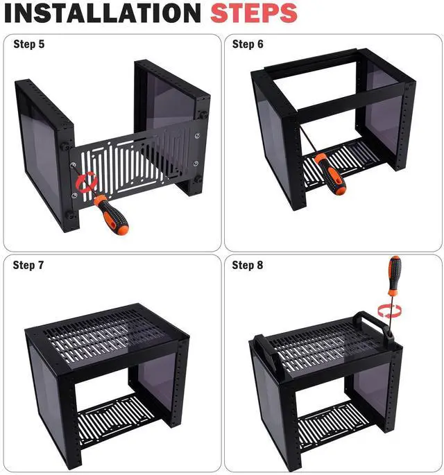 Alt view image 5 of 7 - 52Pi T0-Black Rackmount, DeskPi 10 Inch 4U Server Cabinet for Network, Servers, Audio, and Video Equipment