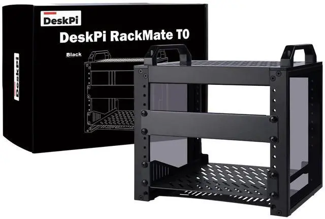Main image of 52Pi T0-Black Rackmount, DeskPi 10 Inch 4U Server Cabinet for Network, Servers, Audio, and Video Equipment