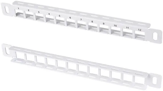 Alt view image 2 of 7 - 52Pi 12 Port Cable Management Rack, 10 inch 0.5U Blank Keystone Patch Panel for DeskPi RackMate T0/T1/T2/T0 Plus/T1 Plus Service Cabinets (White)