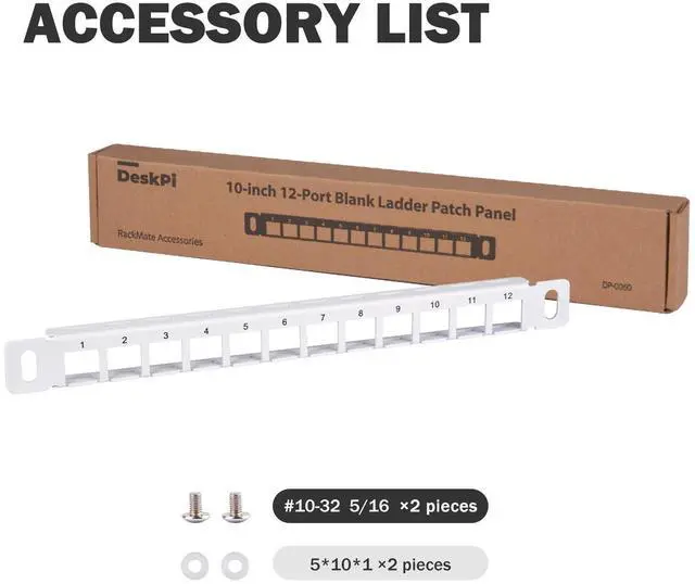 Alt view image 7 of 7 - 52Pi 12 Port Cable Management Rack, 10 inch 0.5U Blank Keystone Patch Panel for DeskPi RackMate T0/T1/T2/T0 Plus/T1 Plus Service Cabinets (White)