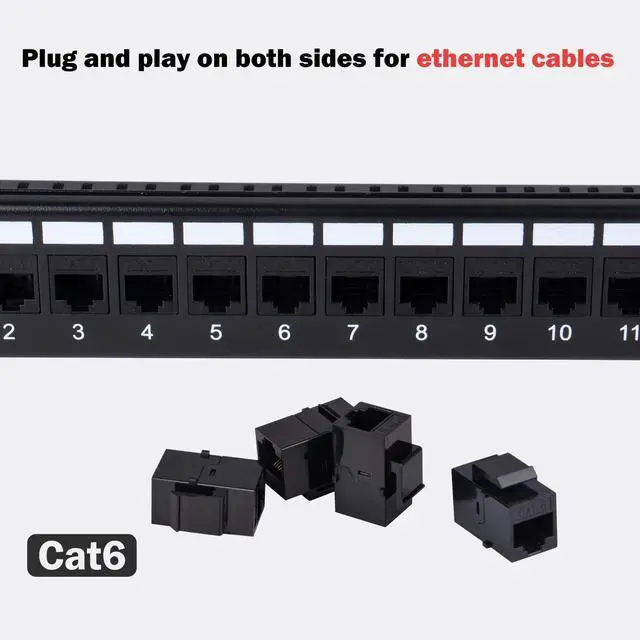 Alt view image 4 of 7 - 52Pi 12 Port CAT6 Keystone Patch Panel, 10inch 1U Network Patch Panel with Cable Management for DeskPi RackMate Service Cabinets