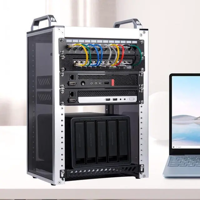 Alt view image 6 of 7 - 52Pi 12 Port CAT6 Keystone Patch Panel, 10inch 1U Network Patch Panel with Cable Management for DeskPi RackMate Service Cabinets